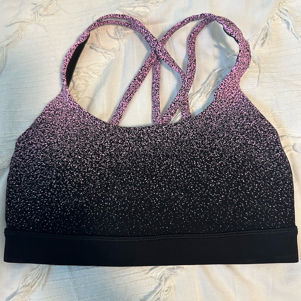 Lululemon sports bra. Size 2. Black and pink ombré color.